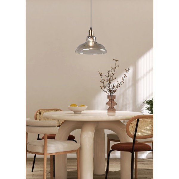 Sárgaréz színű fém függőlámpa üveg búrával ø 28 cm Aldo – Reality-image-1