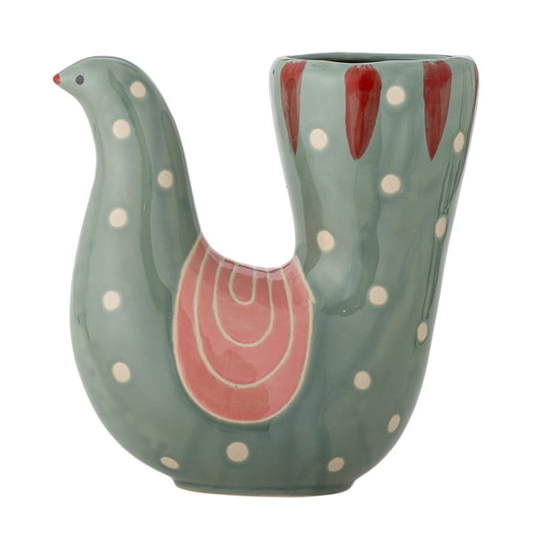 Zöld agyagkerámia kézzel festett váza (magasság 19 cm) Trudy – Bloomingville
