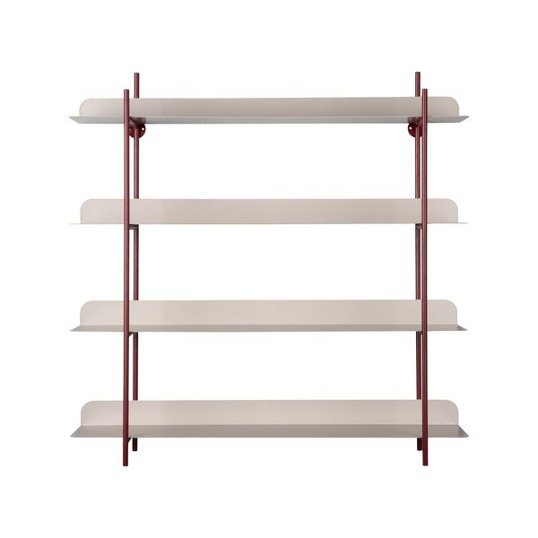 Borvörös-szürke többszintes fém fali polc 60 cm Reina Cuatro – PT LIVING-image-2