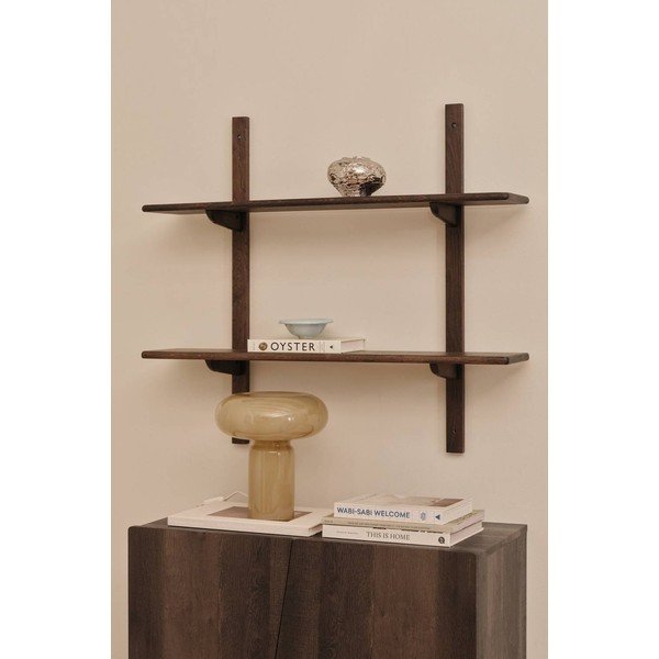 Natúr színű többszintes tölgyfa fali polc 90 cm Albin – Ellos Home-image-1