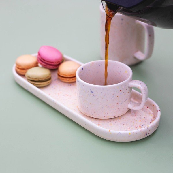 Bézs szervírozó porcelán tányér Fika – ONA-image-1