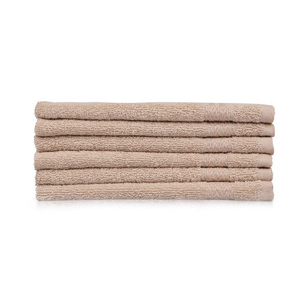 6 db-os bézs törölköző szett, 50 x 30 cm-image-1