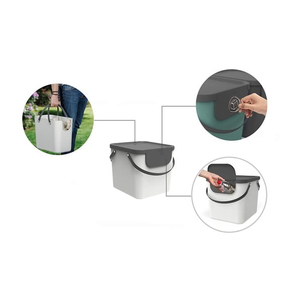 Szelektív szemetes újrahasznosított műanyagból 40 l Albula - Rotho-image-3