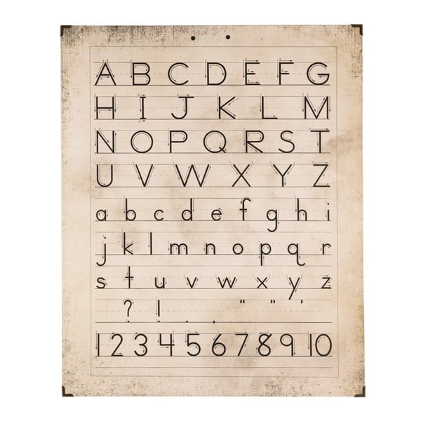 Alphabet fa fali dekoráció, 50 x 63 cm - Clayre & Eef