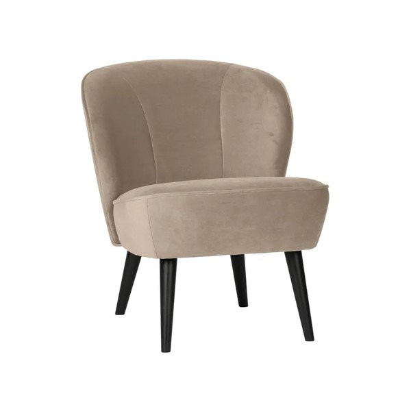 Bézs bársony fotel Sara – WOOOD