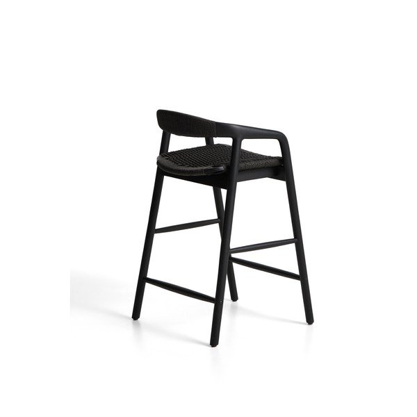 Fekete tölgyfa karfás bárszék (ülésmagasság 65 cm) Derile – Kave Home-image-3