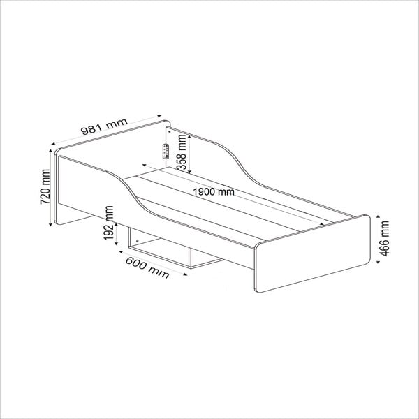 Natúr színű egyszemélyes ágy tárolóhellyel 90x190 cm Evren – Kalune Design-image-4