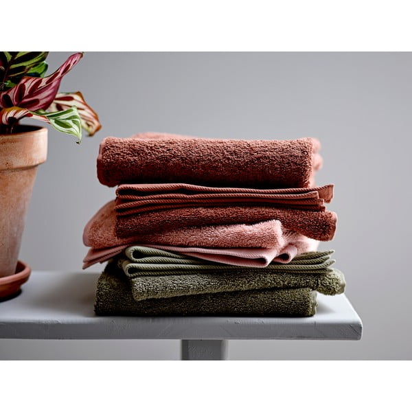 Organic olajzöld pamut frottírtörölköző, 100 x 50 cm - Södahl-image-4