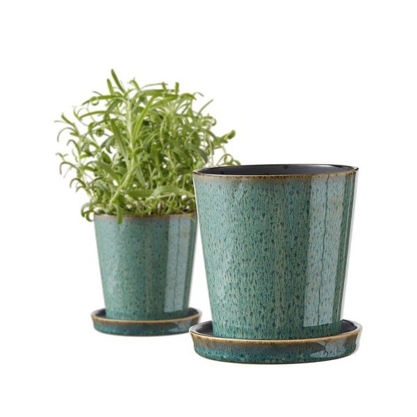 Kőedény kaspó ø 10 cm Gastro Green/Black – Bitz-image-3