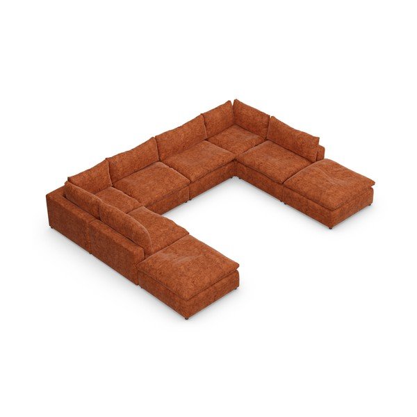Téglavörös sarokkanapé (U alakú) Moonlight – Furninova -image-3