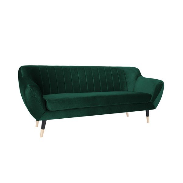 Benito zöld kanapé fekete lábakkal, 188 cm - Mazzini Sofas-image-2