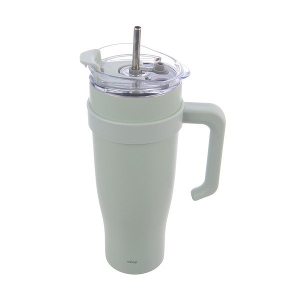 Zsályaszínű termobögre szívószállal 1,2 l Termo – Orion