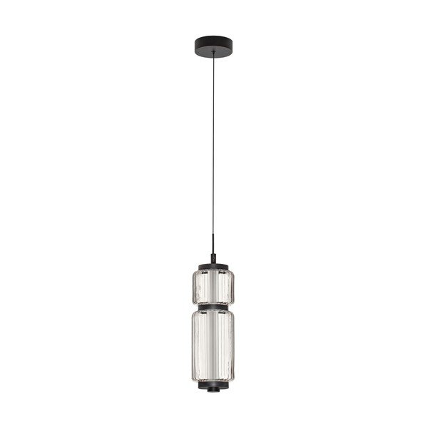 Matt fekete üveg LED függőlámpa ø 12 cm Liesa – Nova Luce