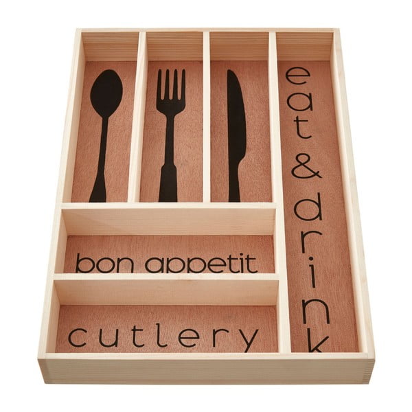 Natúr színű fa evőeszköztartó fiókba 30 x 42 cm Bessan – Premier Housewares-image-2