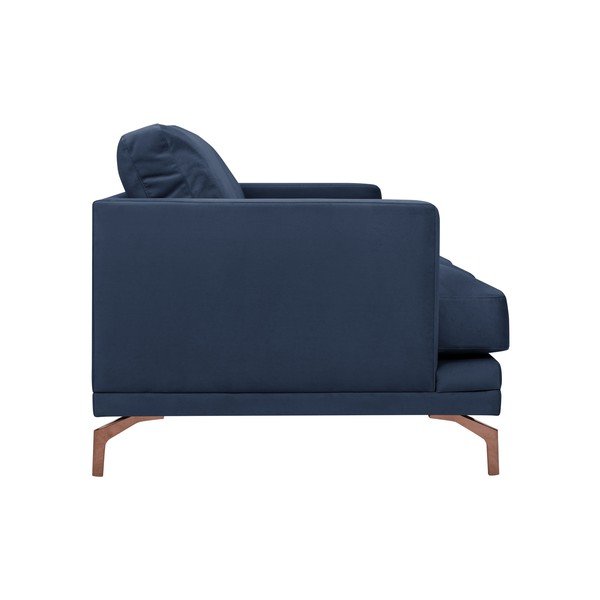 Jupiter sötétkék háromszemélyes kanapé aranyszínű lábakkal - Windsor & Co Sofas-image-2