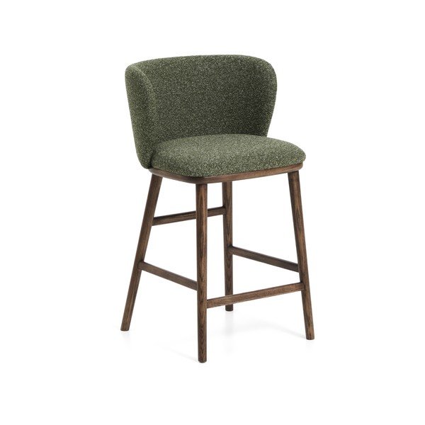 Sötétzöld kárpitozott bárszék (ülésmagasság 65 cm) Ciselia – Kave Home