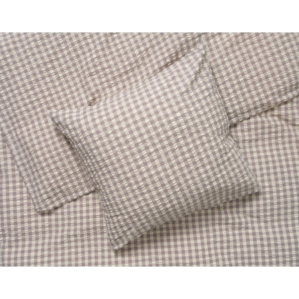 Szürke-bézs kétszemélyes-hosszabbított krepp ágyneműhuzat 200x220 cm Bæk&Bølge – JUNA-image-1