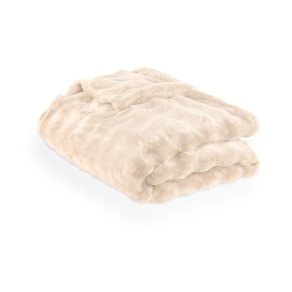 Elefántcsont színű mikroplüss takaró 150x200 cm Wave – Tiseco Home Studio