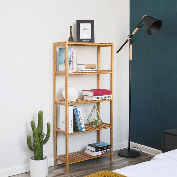 Bambusz polcos állvány, magasság 130 cm - Songmics-image-3