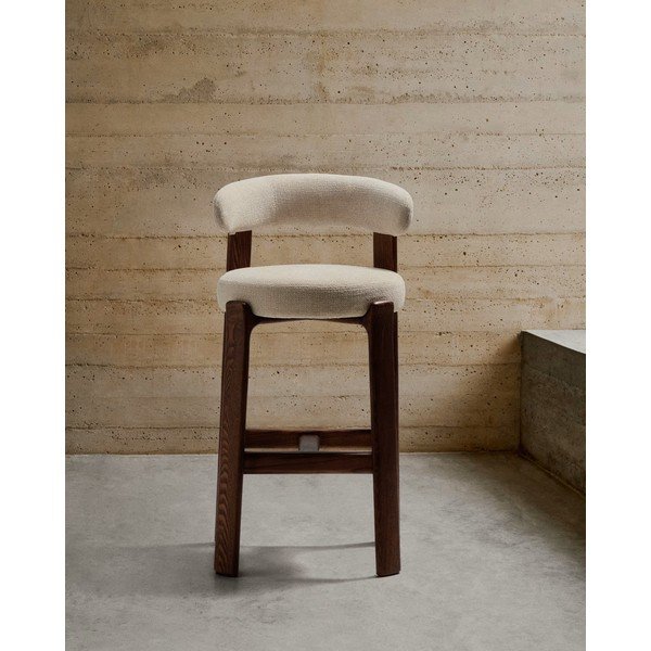 Bézs-sötét natúr színű kőrisfa bárszék (ülésmagasság 75 cm) Granite – Kave Home-image-2