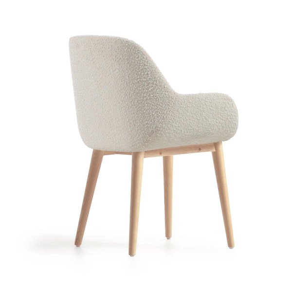 Fehér kárpitozott étkezőfotel Konna – Kave Home-image-4