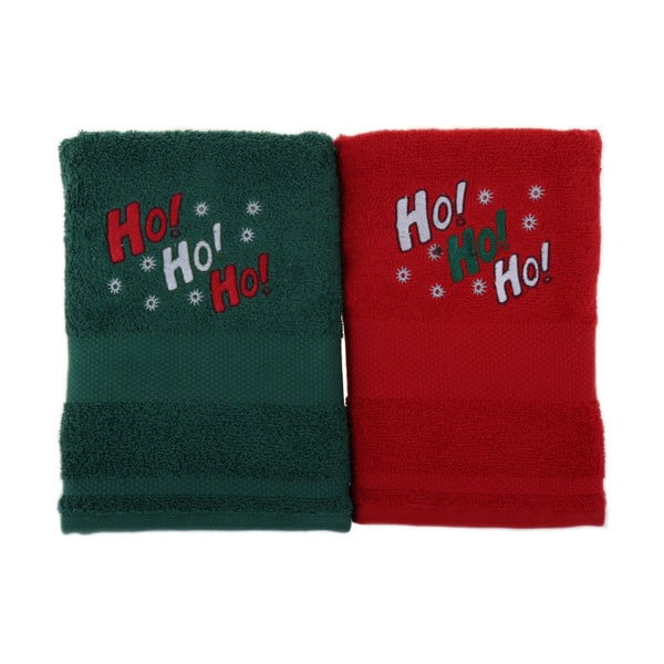 Ho Ho Red&Green 2 részes kéztörlő szett, 50 x 100 cm