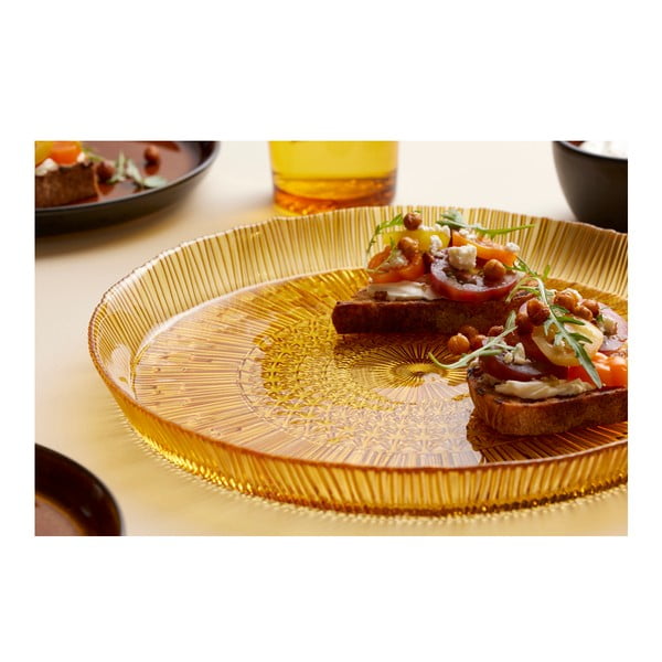 Narancssárga üveg szervírozó tányér ø 30 cm Kusintha – Bitz-image-3