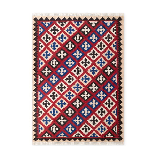 Piros kétoldalas kézi szövésű gyapjú szőnyeg 200x290 cm Kamal Rami – Nouristan