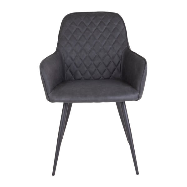 Sötétszürke kárpitozott karfás étkezőfotel szett 2 db-os Harbo – House Nordic-image-3