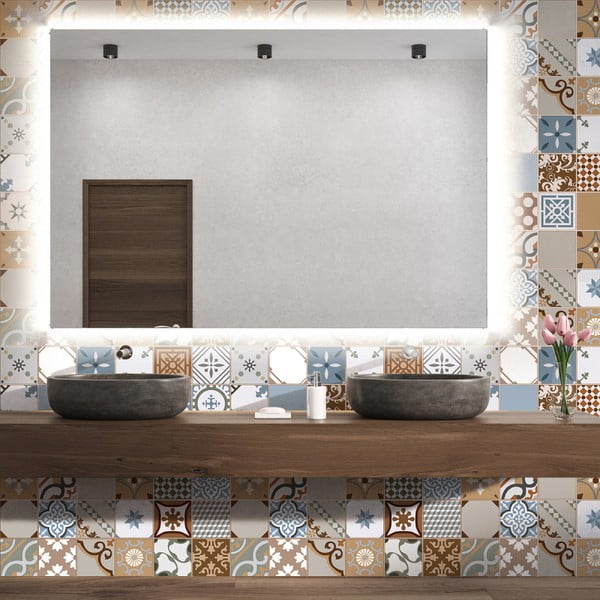 Wall Stickers Cement Tiles Azulejos Estefania 30 db-os falmatrica szett, 20 x 20 cm - Ambiance