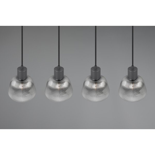 Fekete függőlámpa üveg búrával ø 15 cm Tarifa – Trio-image-3