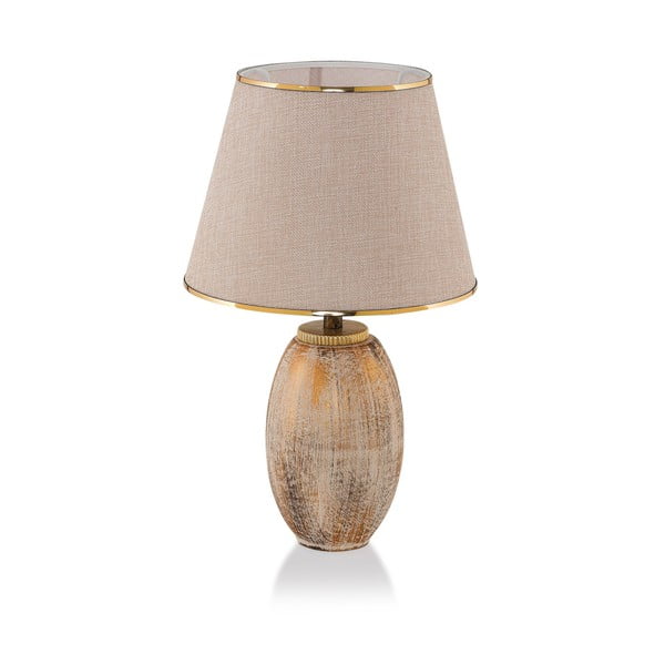 Krémszínű-aranyszínű asztali lámpa textil búrával (magasság 50 cm) Yakamoz – Opviq lights-image-2
