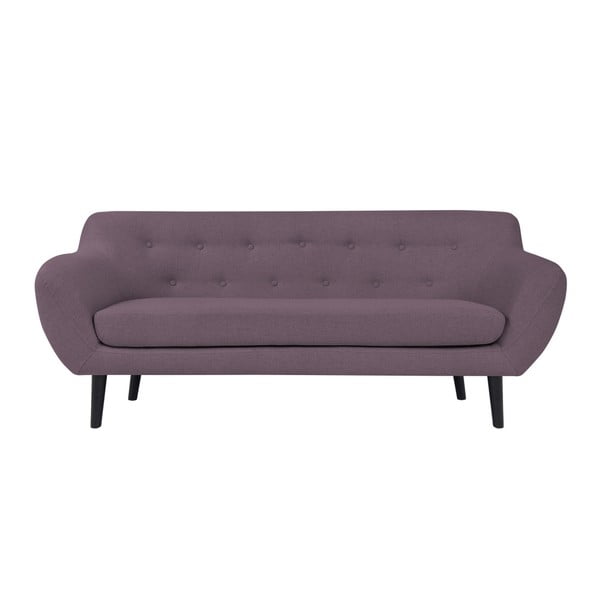 Piemont lila kétszemélyes kanapé barna lábakkal - Mazzini Sofas