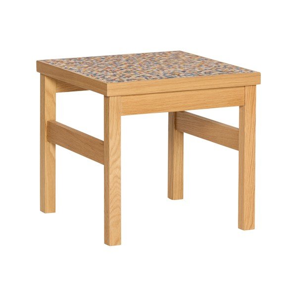 Tárolóasztal tölgyfa dekorral 40x40 cm Confetti – Hübsch
