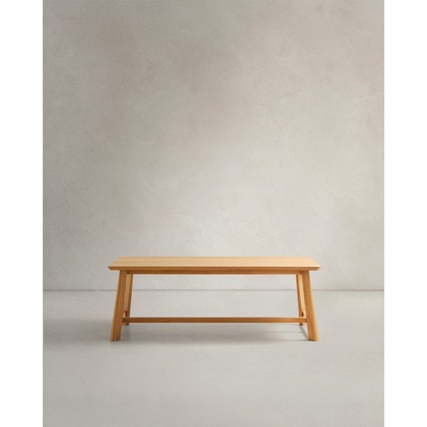 Étkezőasztal tölgyfa dekoros asztallappal 100x220 cm Idun – Kave Home-image-2