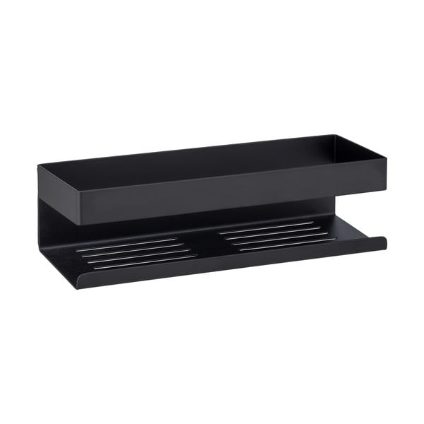 Fekete öntapadós rozsdamentes acél fürdőszobai polc Genova – Wenko-image-1