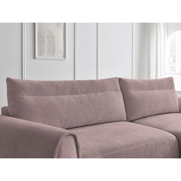 Világos rózsaszín sarokkanapé Aden – Bobochic Paris-image-4