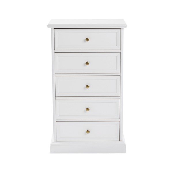 Torino fehér 5 fiókos komód, hosszúság 50 cm - Folke-image-1