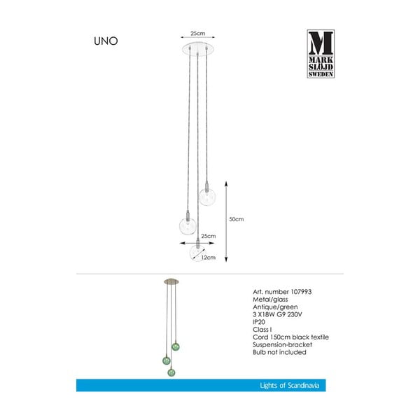 Uno Pendant 3L zöld függőlámpa - Markslöjd-image-2