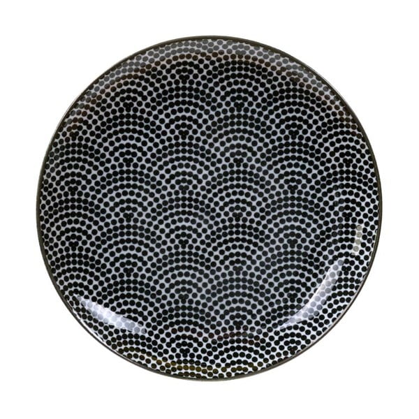 Nippon Dots fekete-fehér tányér, ø 16 cm - Tokyo Design Studio