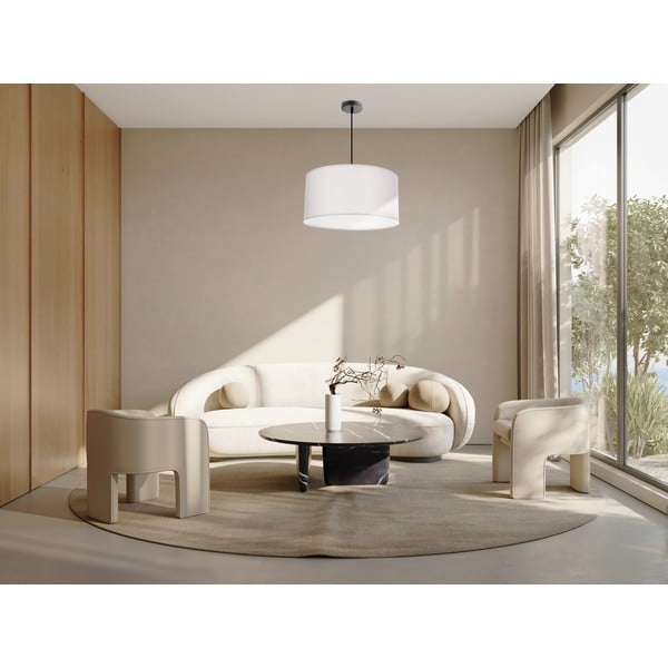 Fehér függőlámpa textil búrával ø 40 cm Shanti – Candellux Lighting-image-3