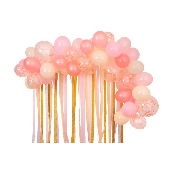 Parti kiegészítő készlet 50 db-os Pink Balloon Arch & Streamer – Meri Meri