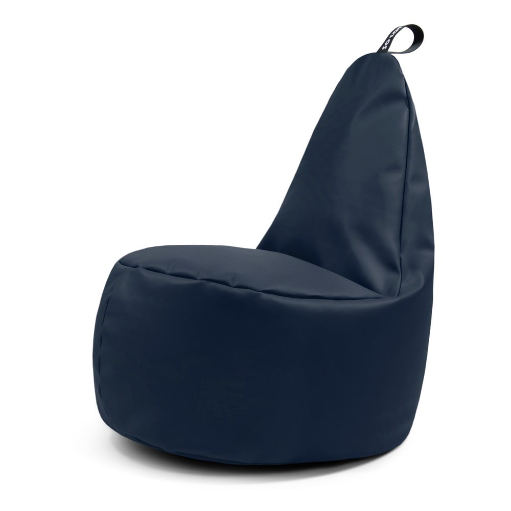 Sötétkék bőrutánzat gyerek babzsákfotel Lull M  So Soft?