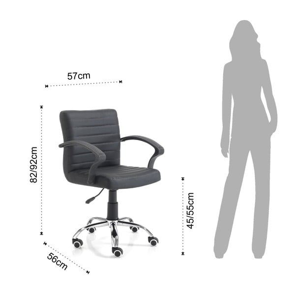 Pany fekete gurulós irodai szék - Tomasucci-image-2