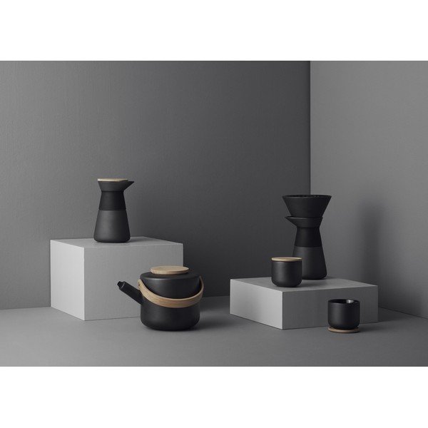 Fekete kőedény kotyogós kávéfőző 600 ml Theo – Stelton-image-3