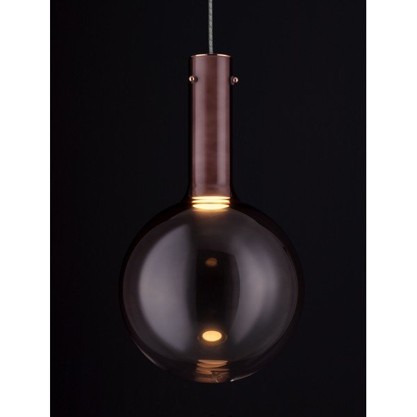 Barna üveg LED dimmelhető függőlámpa ø 25 cm Nostos – Nova Luce-image-1