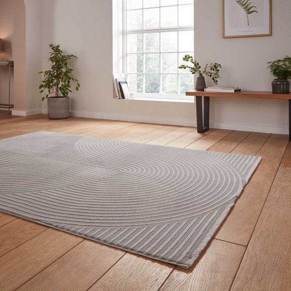 Világosszürke mosható szőnyeg újrahasznosított szálakból 120x170 cm Flores – Think Rugs-image-2