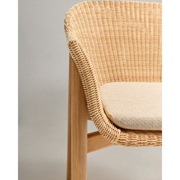 Natúr színű rattan kerti szék Galea – Kave Home-image-4