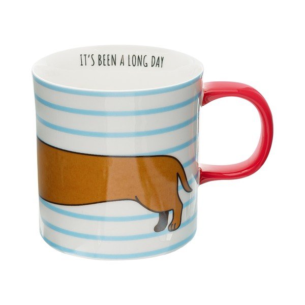 Kék-barna porcelán bögre 300 ml Sausage Dog – Sass & Belle-image-3