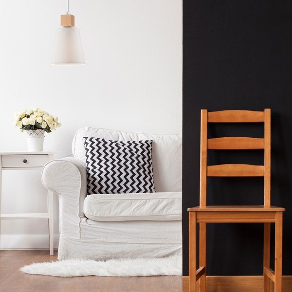 Fehér függőlámpa textil búrával ø 15 cm Enrico – LAMKUR-image-2